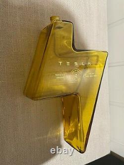 TESLA TEQUILA BOTTLE (empty) with Stand COLLECTIBLE IN HAND