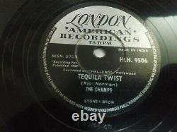 THE CHAMPS limbo rock/tequila twist INDIA RARE 78 RPM RECORD 10 london labelVG+