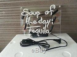 TN337 Soup of the day Tequila Whisky Beer Show Display Real Neon Light Sign 9x9