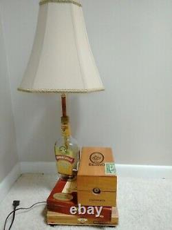 Table Lamp Havana DreaminStacked Cigar Boxes and Margaritaville Tequila Bottle