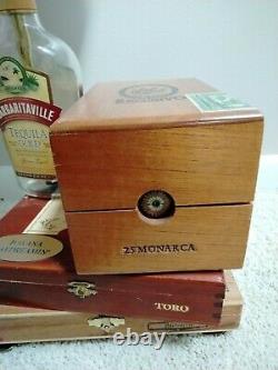 Table Lamp Havana DreaminStacked Cigar Boxes and Margaritaville Tequila Bottle