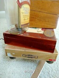 Table Lamp Havana DreaminStacked Cigar Boxes and Margaritaville Tequila Bottle
