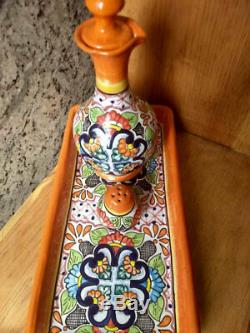 Talavera tequila set, tequila decanter, decanter, custom shot glasses CM119