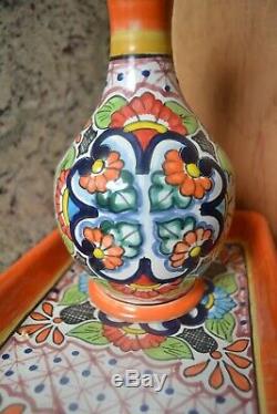 Talavera tequila set, tequila decanter, decanter, custom shot glasses CM119