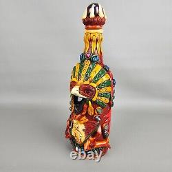 Teotihuacan Carved Tequila Bottle Obsidian Stone Aztec Mexican TIKI Booze