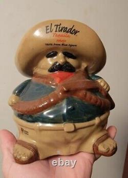 Tequila Añejo El Tirador signed Empty Bottle withCantina Porcelain