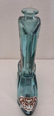 Tequila Boot Bottle-Wood Base 2 Shot Glasses Limited Edition of Mexico Origina