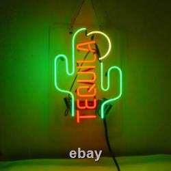Tequila Cactus Neon Lamp Sign 14x10 Acrylic Bright Lighting Artwork Glass