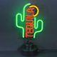 Tequila Cactus Neon Sculpture Western Bar 1800 Sign Hand Blown Glass Lamp