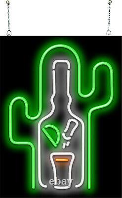 Tequila & Cactus Neon Sign Jantec 18 x 24 Mexican Restaurant Bar Alcohol