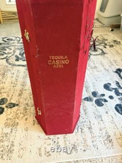 Tequila Casino Azul Limited Edition Clear Liquor Bottle/Decanter with Red Case