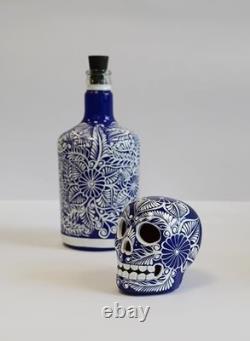 Tequila Decanter Set, Liquor Decanter with Shot Glasses and Blue Decanter Set