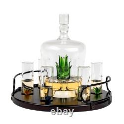 Tequila Decanter Tequila Glasses Set With Agave Decanter And 6 Agave Shot Glass