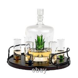 Tequila Decanter Tequila Glasses Set With Agave Decanter And 6 Agave Shot Glass