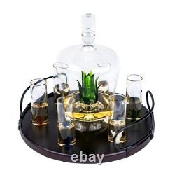 Tequila Decanter Tequila Glasses Set With Agave Decanter And 6 Agave Shot Glass