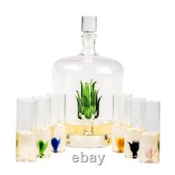 Tequila Decanter Tequila Glasses Set With Agave Decanter And 6 Agave Shot Glass