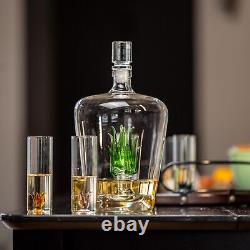Tequila Decanter Tequila Glasses Set with Agave Decanter and 6 Agave Shot Gla