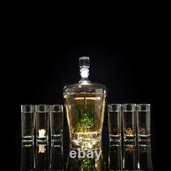 Tequila Decanter Tequila Glasses Set with Agave Decanter and 6 Agave Sipping