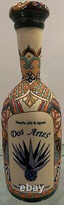 Tequila Dos Artes Extra Anejo Empty Round Ceramic Bottle 2018 1 Liter