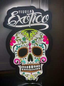 Tequila Exotico Led Bar Sign Man Cave Garage Decor Light Sugar Skull Liquor