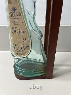 Tequila Gun Shaped Bottle Hijos De Villa 55th Anniversary Edition with Wooden st