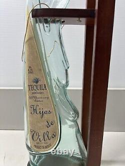 Tequila Gun Shaped Bottle Hijos De Villa 55th Anniversary Edition with Wooden st