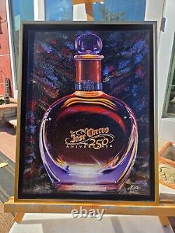 Tequila Jose Cuervo / Original Handmade Art Deco Painting Agave