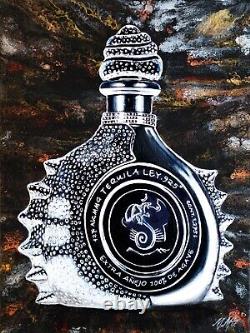 Tequila Ley. 925 Original Handmade Mixed media Painting Art Decor