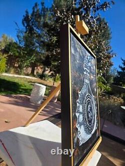 Tequila Ley. 925 Original Handmade Mixed media Painting Art Decor