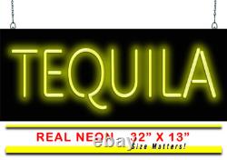 Tequila Neon Sign Jantec 32 x 13 Salt Lime Shots Drinks Mixology