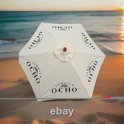 Tequila Ocho Tequila. Patio Umbrella (Khaki). 7 Foot Span New