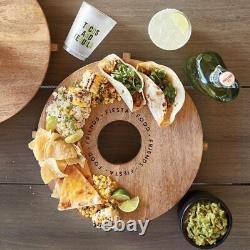 Tequila Oval Wooden Chopping Board 15 Inch Diameter Fiesta Food Friends 2 Pack