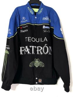 Tequila Patron NASCAR Scott Sharp Acura #9 Black/Blue Racing Jacket Size 3XL