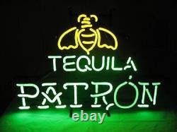 Tequila Patron Patrón Añejo Mexico 24x20 Neon Light Sign Lamp Bar Open Glass