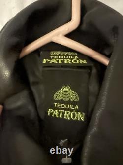 Tequila Patrón Varsity Jacket Genuine Leather Sleeves & Collar 50% Wool Body SM