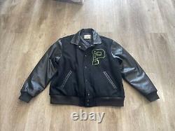 Tequila Patrón Varsity Jacket Genuine Leather Sleeves & Collar 50% Wool Body XL