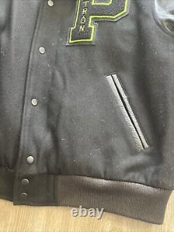 Tequila Patrón Varsity Jacket Genuine Leather Sleeves & Collar 50% Wool Body XL