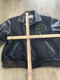 Tequila Patrón Varsity Jacket Genuine Leather Sleeves & Collar 50% Wool Body XL