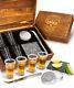 Tequila Shot Glass Sugar Skull Wooden Box Set For Men And Women 4 Premium S