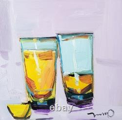 Tequila Shot Glasses Art PRINT Painting by Modern Artist Jose Trujillo