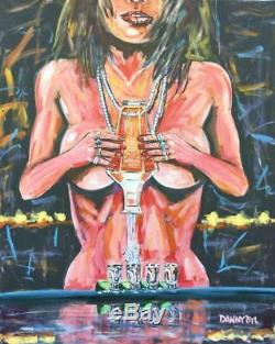 Tequila Shots Nude Babe Original Art Painting DAN BYL Modern Contemporary 4x5ft