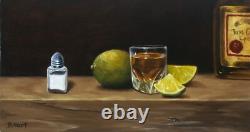 Tequila Shots withSalt-Giclee Print on Paper -Liquor Artwork-Jose Cuervo-Bar Print