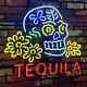Tequila Skull 20x16 Neon Sign Lamp Light Artwork Wall Beer Bar Pub Glass Al