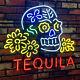 Tequila Skull Neon Sign 20x16 Light Lamp Bar Garage Club Decor Beer Pub Sy