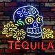 Tequila Skull Tattoo 24x20 Neon Light Sign Lamp Beer Bar Open Club Wall Decor