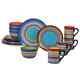 Tequila Sunrise 16-piece Traditional Multi-color Ceramic Dinnerware Set Service