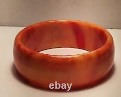 Tequila Sunrise Pink Orange Yellow Marbled BAKELITE BANGLE 1 Wide TESTED