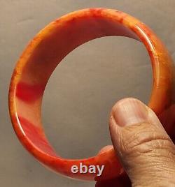 Tequila Sunrise Pink Orange Yellow Marbled BAKELITE BANGLE 1 Wide TESTED