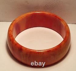 Tequila Sunrise Pink Orange Yellow Marbled BAKELITE BANGLE 1 Wide TESTED