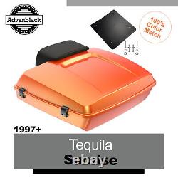 Tequila Sunrise Razor Tour Pack Pak Luggage Backrest Top Box Fits Harley 97+